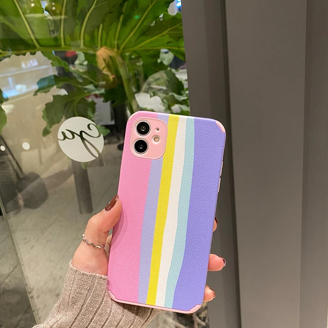stripes rainbow Case For iPhone Tweggo