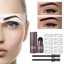 

One Step Eyebrow Stamp Shaping Kit Set Makeup Brow Stamp Stencils Eyebrow Brush Enhance Cosmetics Eyebrow Gel Tint Pencil Pen
