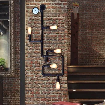 

Wall Lamp Sconce Wall Lights Loft Industrial Iron Steam Punk Rust Water Pipe Retro E27 Led for Living Room Bedroom Bar Cafe Bed