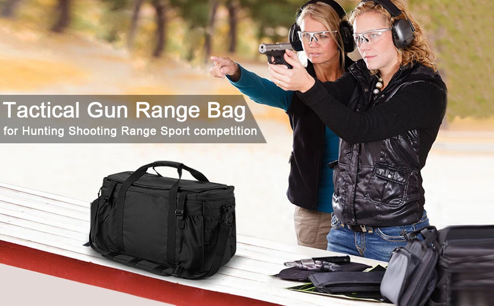 SoarOwl Tactical Gun Target Bag Pistol Shooting Duffel Bag Large Capacity 600D Fabric Waterproof and Wearable Hunting Range Bag 6