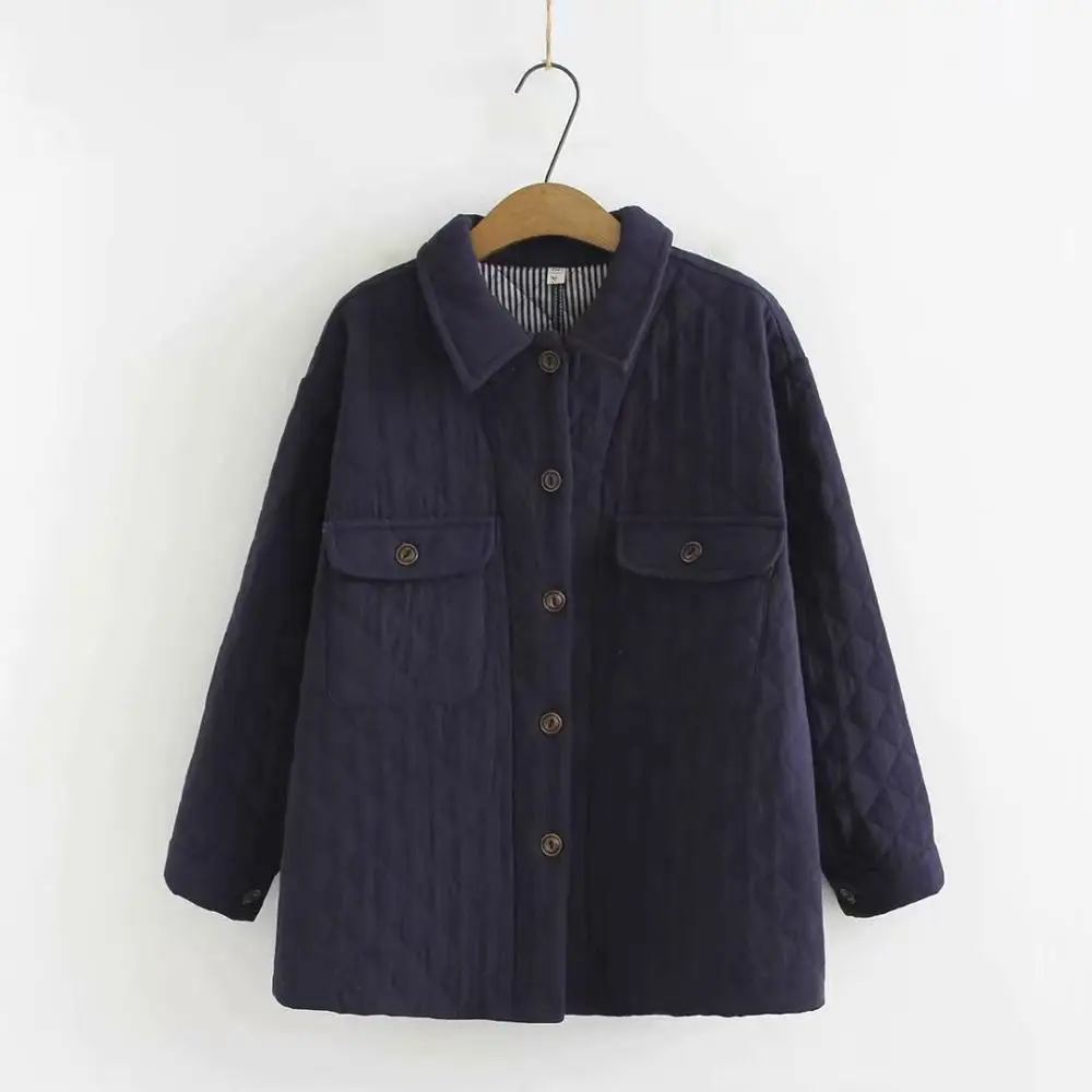 

Plus size cotton women winter jacket 2020 new navy Violet yellow casual ladies pockets parka coats female tops oversize