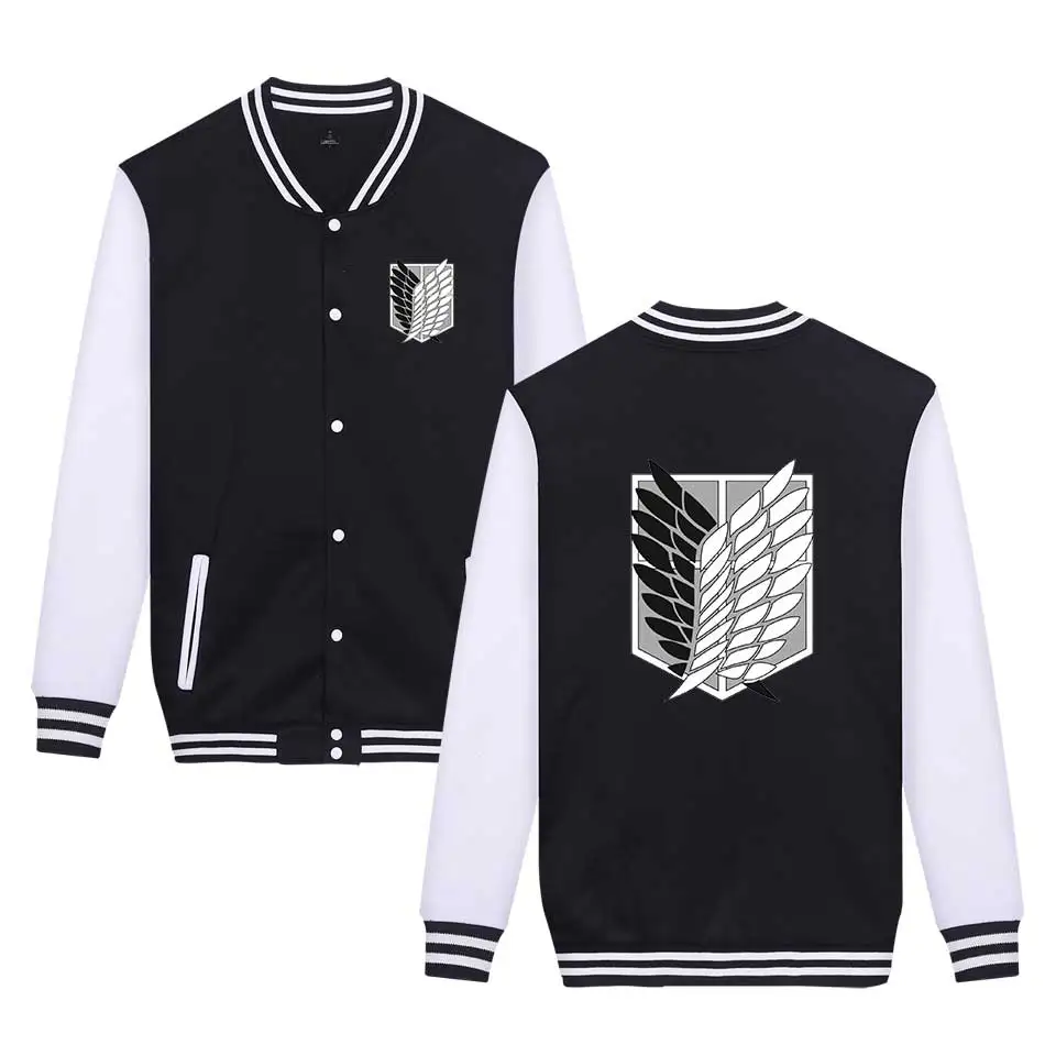 

Attack on Titan anime Baseball Jacket streetwear Coat casual trackusuit mens coats and jackets plus size boys clothes