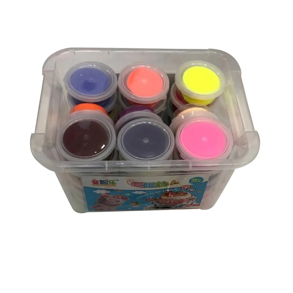 Fluffys Slime игрушки 36 цветов мягкие глиняные игрушки для игры в тесто горка полимерные глиняные игрушки игрушка Рождественский подарок игрушки Детский подарок Детские игрушки# E30