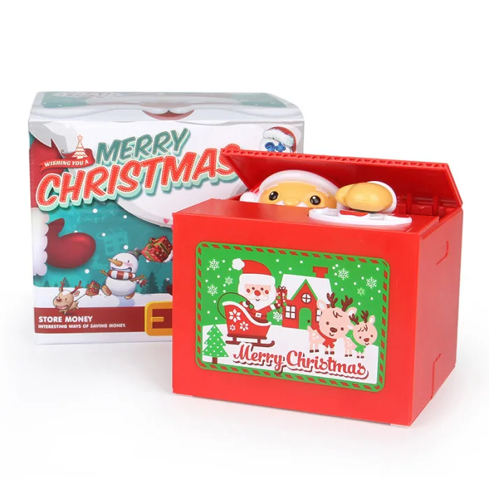 Рождественская Копилка Санта кража монета копилка банка для хранения монет Xmas NSV775