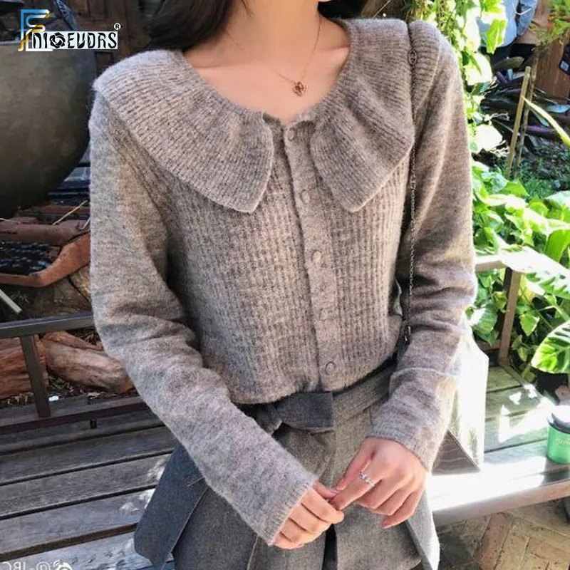 2020 Spring Winter Coat Sweater Women Long Sleeve Korea Japan Preppy Style Design V Neck Button Cardigan Knit Pink J31 |