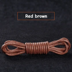 Premium Waterproof Waxed Round Shoelaces for Oxford Boots - Durable Cotton Leather Blend, Multiple Lengths Available (Red Brown)