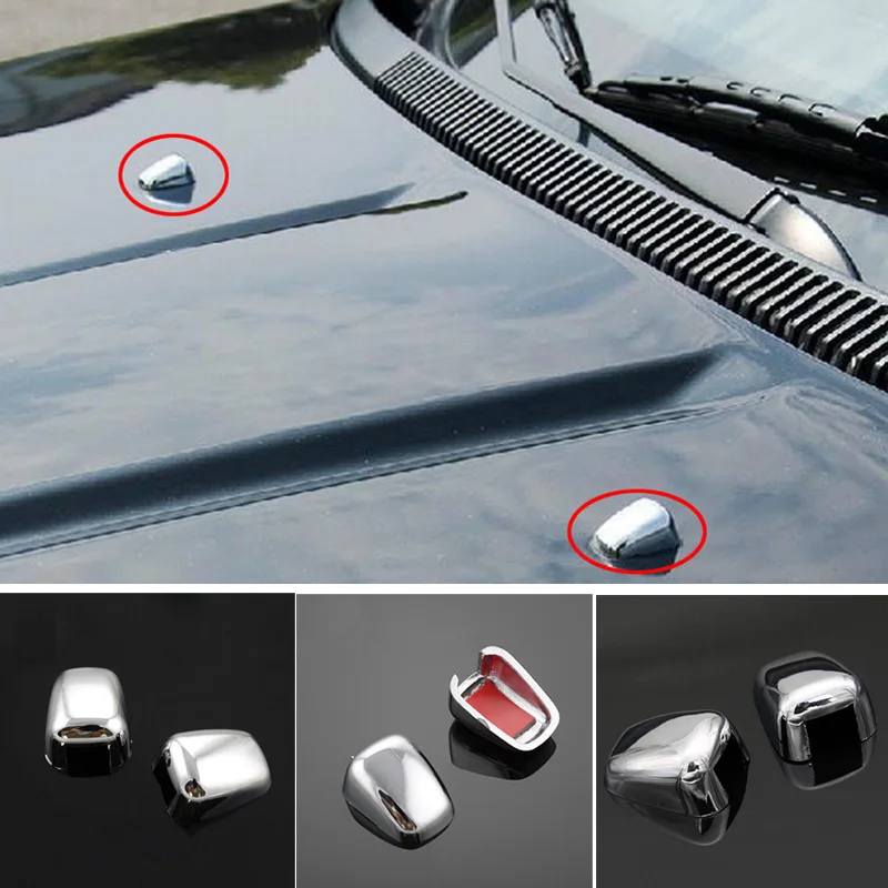 ABS хром для Jeep Grand Cherokee 2011- стеклоочиститель распылитель воды сопла крышки шайба крышка клей 2 шт