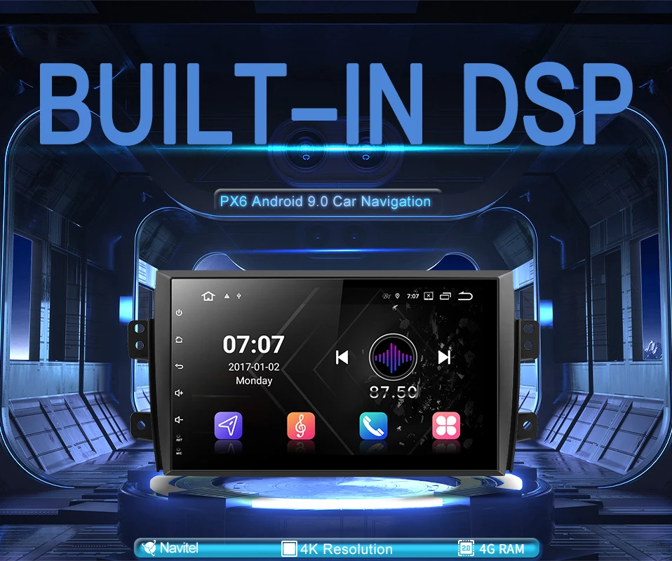 Автомобильный dvd с 4 Гб ОЗУ gps 3g-4G wifi gps навигация Радио Видео Аудио плеер автомобиль для Suzuki SX4 2007-2013 Android 9,0 PX6