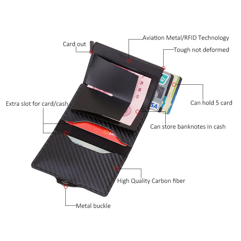 DIENQI Rfid держатель для карт мужские бумажники кошелек Мужской винтажный черный