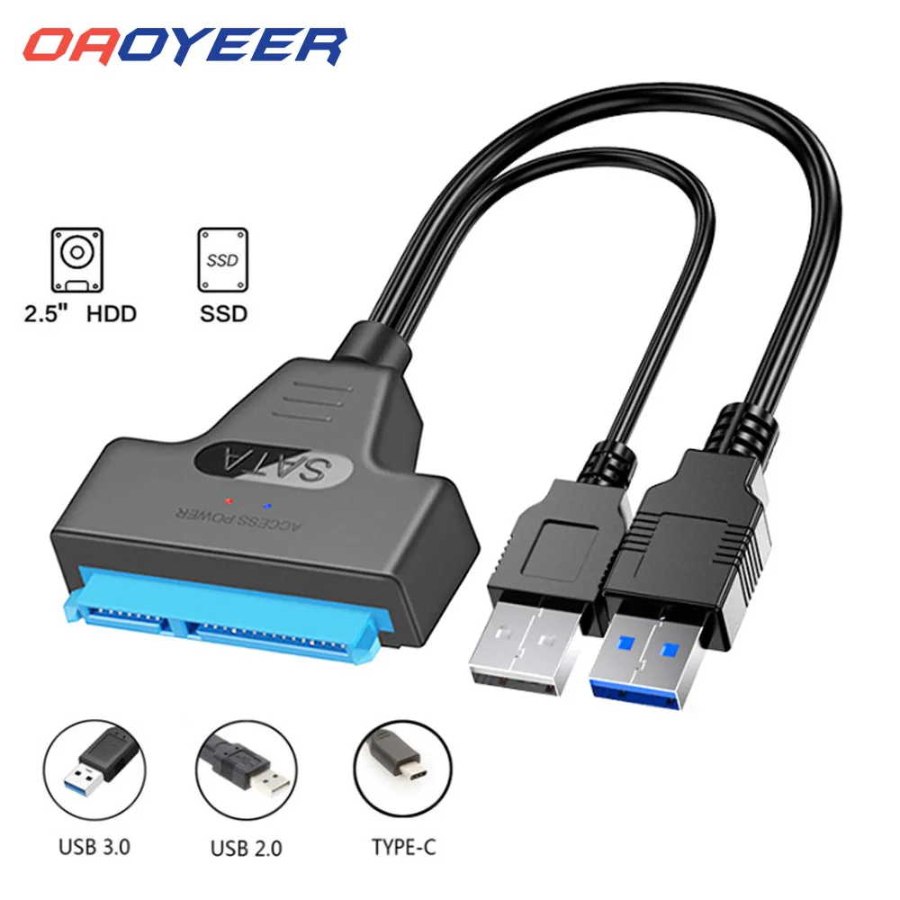 Новый USB SATA 3 кабель адаптер Sata к 0 до 6 Гбит/с Поддержка 2 5 дюйма внешний SSD HDD
