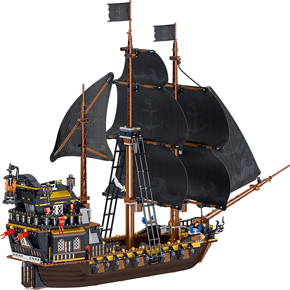 1334PCS Ideas Series The Eternity Pirate Ship Model Building Blocks Creator Boat Movie Bricks DIY Toys Gifts For Children Kids