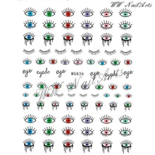 1pcs Color Eye Nail Art Sticker Eye Series Press on Nails Stickers for Nails Art Decorations Nail Manicure Tattoos Foil Decals