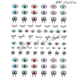 1pcs Color Eye Nail Art Sticker Eye Series Press on Nails Stickers for Nails Art Decorations Nail Manicure Tattoos Foil Decals