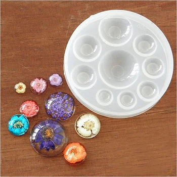 

White DIY Gem Mirror Crystal Silicone Mold Equipped With Bottom Glass Mold Silicone Mold Fondant Cake Decoration Craft
