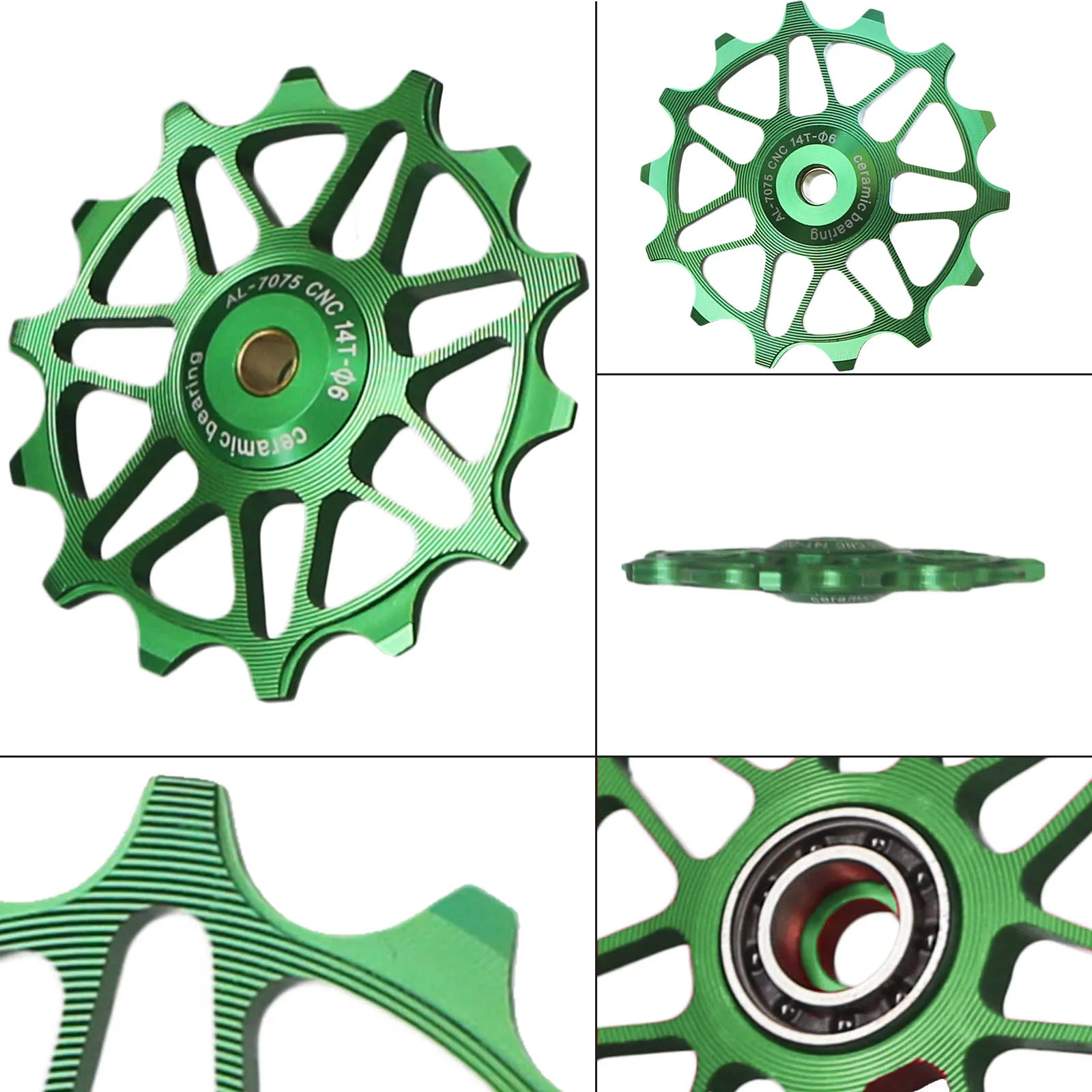 Guide Roue Alliage Aluminium Poulies Vélo Céramique 11T-13T - Roulements Scellés Pour Dérailleur VTT/route Roulements Céramique Vélo