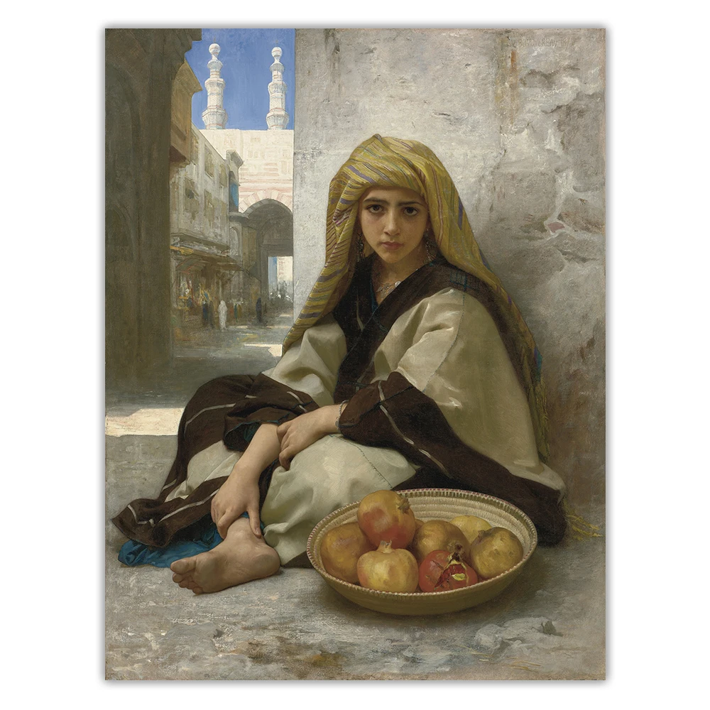 Citon William Adolphe Bouguereau 》 алжирская девушка продает гранаты Холст Картина маслом