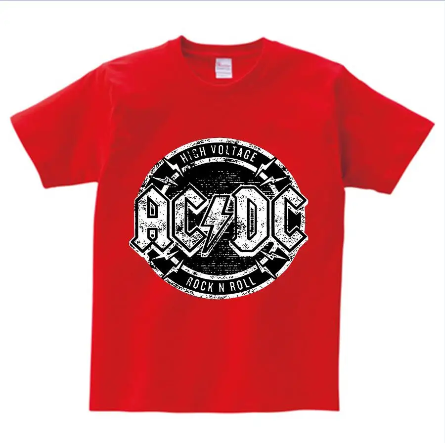 red childreT-shirt Детские футболки детская одежда для мальчиков футболка для маленьких девочек, одежда ac dc, крутая футболка для маленьких девочек Детская Хлопковая футболка, летний топ - Цвет: red childreT-shirt