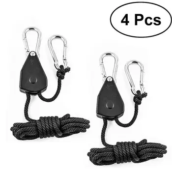 

4pcs 1/8 Inch Heavy Duty Adjustable Grow Light Ratchet Rope Hanger Yoyo for Grow Light Fixtures Gardening