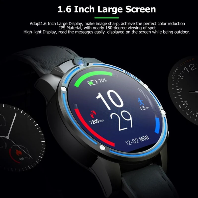 Смарт-часы X361X360 V9, Android 7,1, 3 ГБ, 32 ГБ, IP67, водонепроницаемые, 1,6 дюймов, AMOLED экран, 800 мА/ч, батарея, спортивные Смарт-часы, мужские gps часы