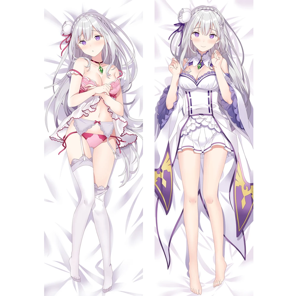 Anime Re Zero Starting Life In Another World Emilia Dakimakura Hugging Body Pillow Case Character Emiria Pattern Pillow Cover Pillow Case Aliexpress