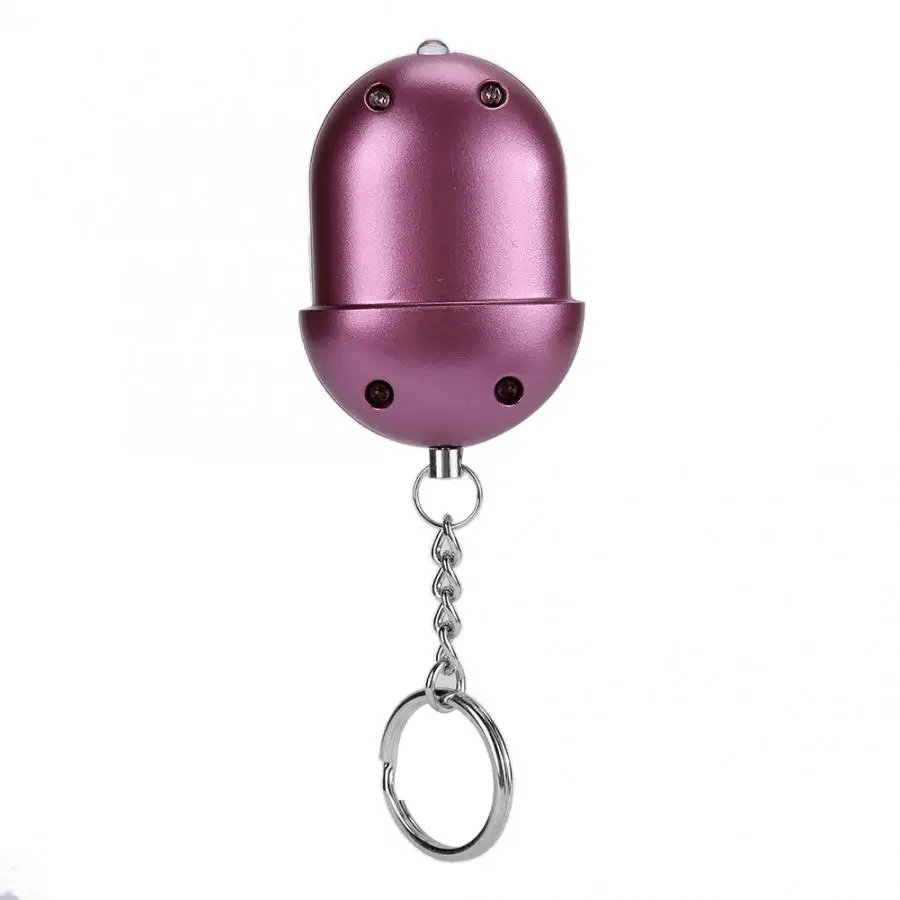 Keychain 130dB Personal Alarm Emergency Self Defense Safety Alarm with Flashing Light Hot Sale - Color: Purple