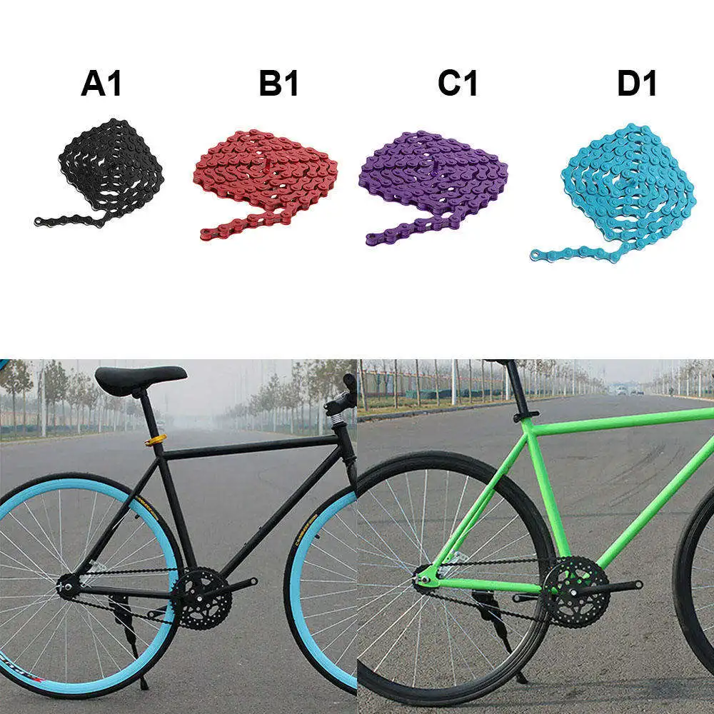 MTB велосипед Антикоррозийная цепь односкоростная прочная велосипедная цепь для фиксированной передачи велосипедная цепь горная дорога запчасти для велосипеда