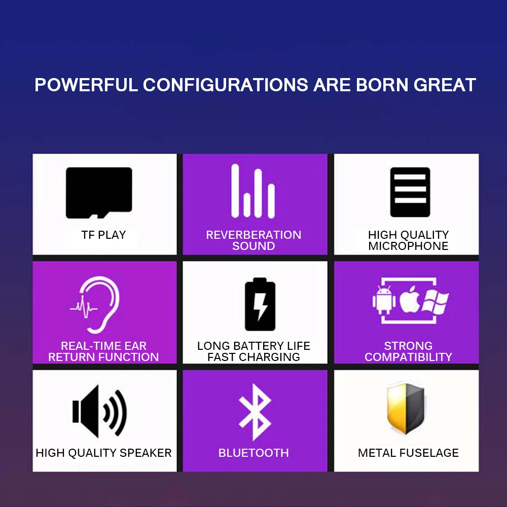 Модный Bluetooth беспроводной микрофон для детской Подарочная Музыкальная Коробка с светодиодный светильник для дома KTV музыкальные микрофоны