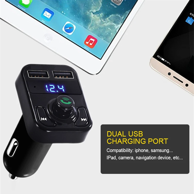 B3 автомобильный Bluetooth fm-передатчик MP3 аудио плеер автомобильный комплект громкой связи вызов 5 в 2.1A двойной USB зарядное устройство Поддержка u-диск FS