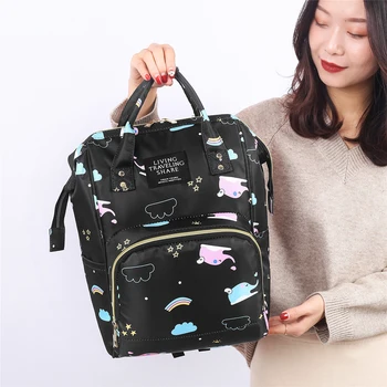 

20L Large Capacity Maternity Bags Mommy Cartoon Printing Oxford Cloth Waterproof Multi-function Partition Travel Backpacks