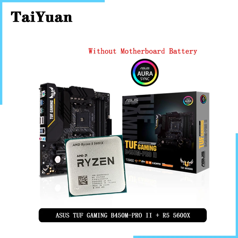 AMD Ryzen 5 5600X R5 CPU + ASUS TUF GAMING B450M-PRO II Motherboard Suit Socket AM4 All new but without cooler | Компьютеры и офис