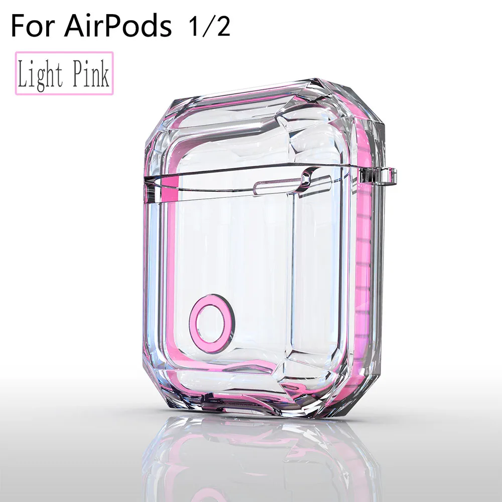 4 pink Для Apple AirPods чехол Apple AirPod заряжаемые наушники Защитный Прозрачный ударопрочный мягкий TPU AirPods аксессуары - Цвет: 4 pink