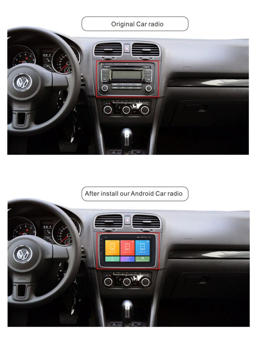 Для VW SKODA SEAT " Съемная Автомагнитола Android 8,1 1080P ram 1 Гб rom 16 Гб сенсорный экран gps навигация автомобильная стерео радио