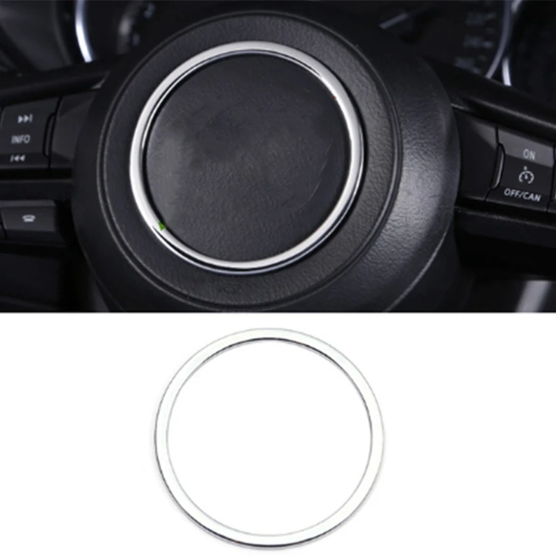 Накладка на руль автомобиля, круглая блестящая накладка, наклейка для Mazda 3 6 CX3 CX-3 CX-5 CX5 CX8 CX 9 Axela, аксессуары