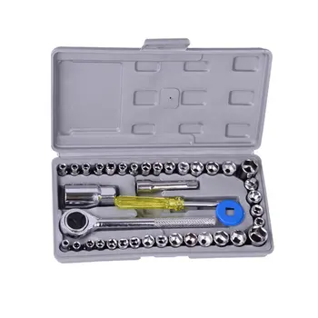 

40PCS Precision Car Socket Sleeve Wrench Spanner Screwdriver Kit Set for Automobile Motorcycle Repairing Tools