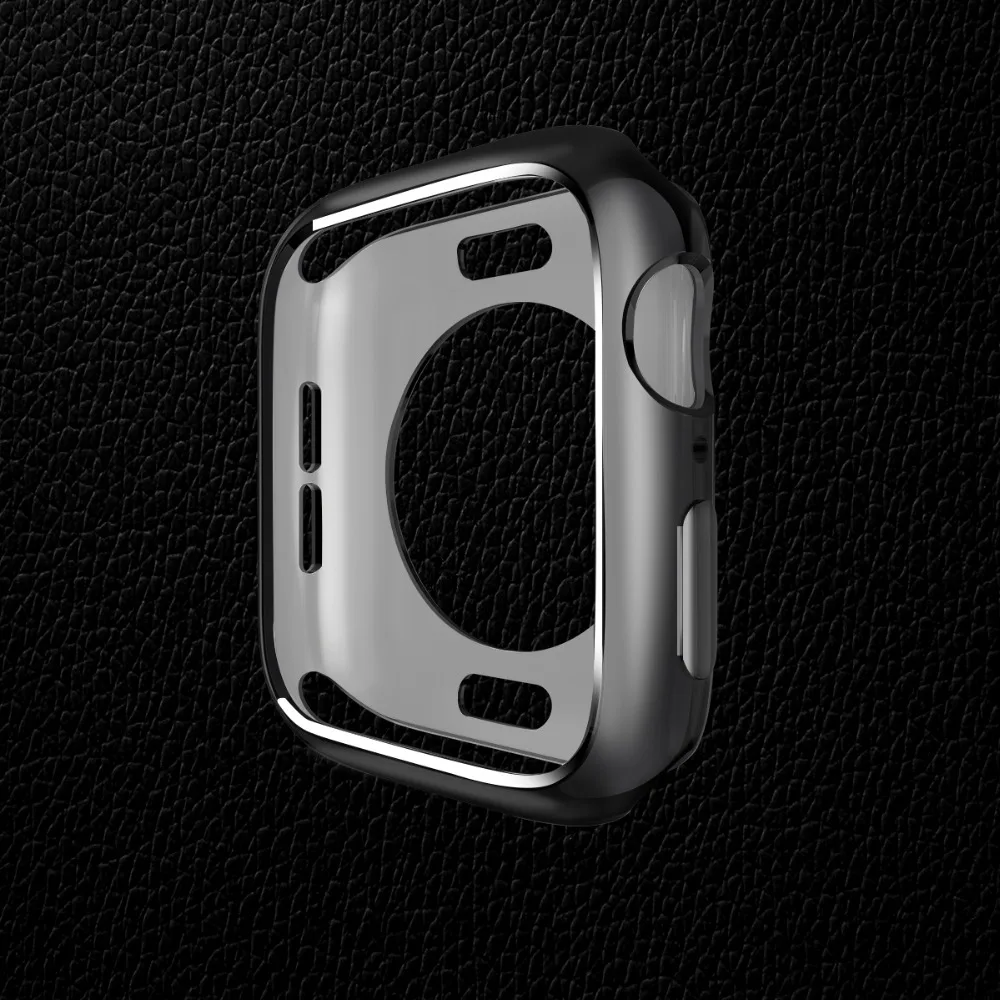Чехол для Apple Watch 4, 5, 3, 2, 1, 40 мм, 44 мм, полуупаковка с гальваническим покрытием, TPU, шесть цветов, чехол s для iWatch Series 3, 2, 42 мм, 38 мм