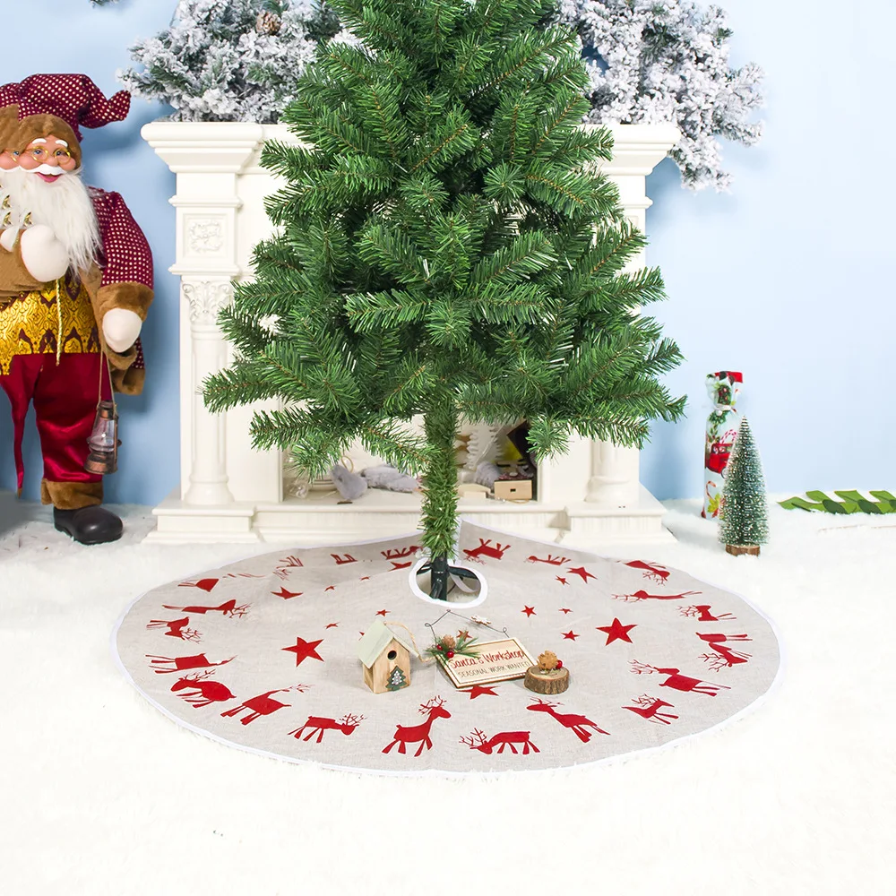 

The Christmas tree skirt Christmas Tree Carpet Christmas Decorations for Home New Year Xmas Decor red elk carpet