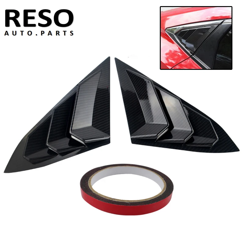 Задней панели 1/4 дюйма RESO боковые накладки на окна заднего вида для Honda Civic 2016-2020