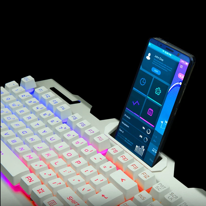 Игровая клавиатура с подсветкой 104 клавиш, проводная USB клавиатура RGB для планшета, Настольная Механическая сенсорная игровая мышь, Просвечивающая