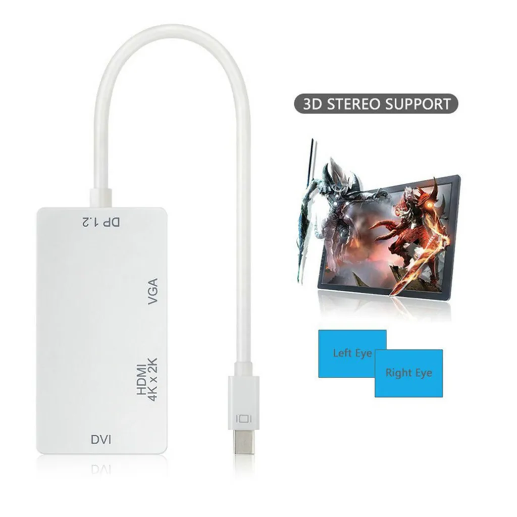 Мини-дисплей порт HDMI VGA DVI адаптер 4K 3 в 1 адаптер видео дисплей ...