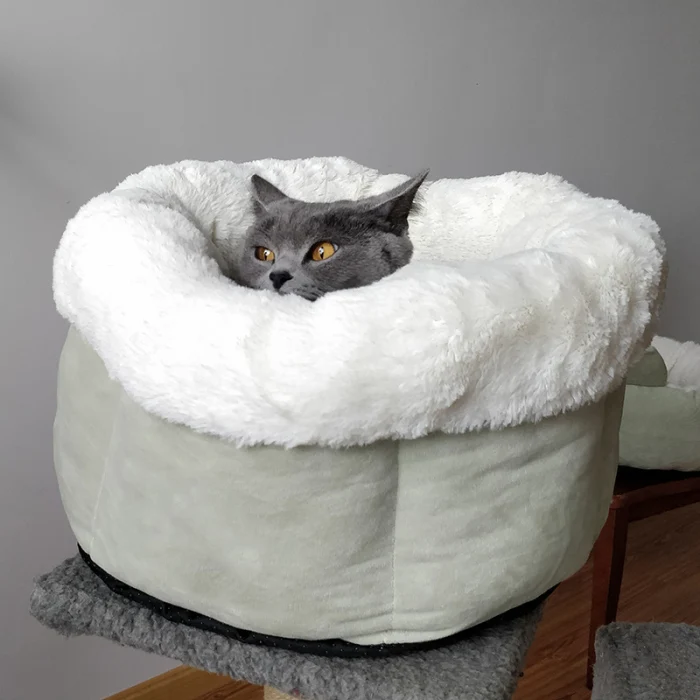HOT Cat Kennel Round Plush Autumn Winter Warm Deep Sleeping Nest Comfort Sleeping Bed for Cats Dogs TI99