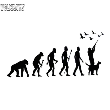 

Volkrays Interesting Car Sticker Hunt Evolution Hunter with Dog Duck Accessories Reflective Vinyl Decal Black/Silver,6cm*15cm