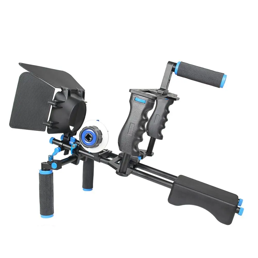 

YELANGU D221 DSLR Rig Kit With Shoulder Mount+Follow Focus+Matte Box+Camera Cage for 5d Mark 7D DSLR Camera