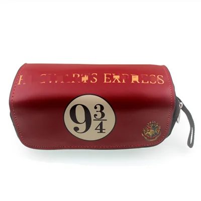 Красный Фильм hp Potter фигурка игрушечный карандаш коробка двухслойный Кошелек для монет школьные поставки волшебный замок сумка для детей студентов - Цвет: Красный