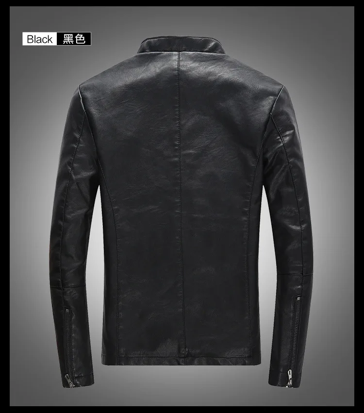 MEN'S Leather Coat Autumn And Winter New Style Slim Fit Men's Washing PU Leather Youth Locomotive MEN'S Leather Jacket Leat