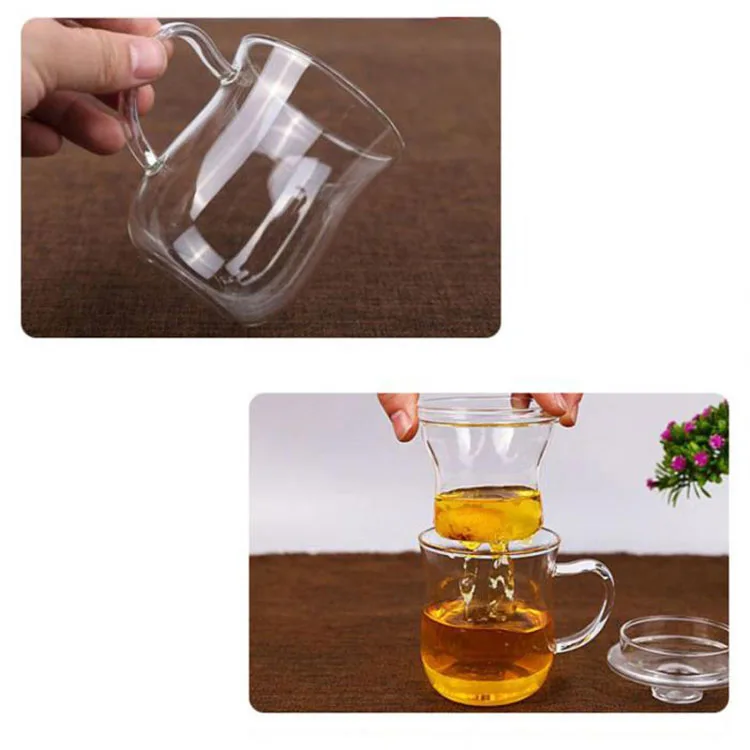 Transparent Clear Glass Milk Mug Coffee Tea Cup Teapot Kettle With Tea Infuser Filter&Lid Home Office Drinkware