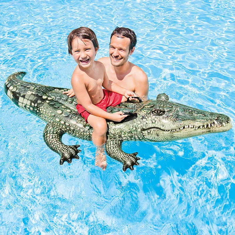 

INTEX Genuine Product 57551 Realistic Crocodile Mount Large Outdoor Children Water Inflatable Floating Row