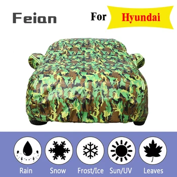 

Waterproof camouflage car covers outdoor sun protect cover reflector dust rain snow protective suv sedan Hatchback for Hyundai