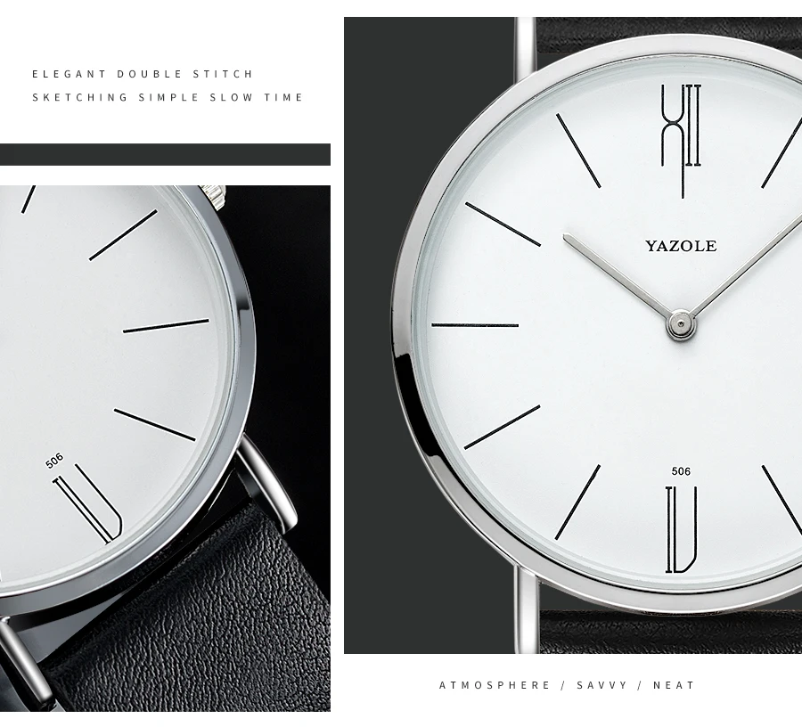 New Men's Watch Minimalist Modern Creative Quartz Watch For Men UltraThin Leather Casual Male Wristwatch Clock Relogio Masculino