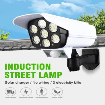 

Fake Camera Solar Power Outdoor Motion Sensor Security Dummy LED Wall Lamp Waterproof Home Camera Flashing Wall LED Light Bullet