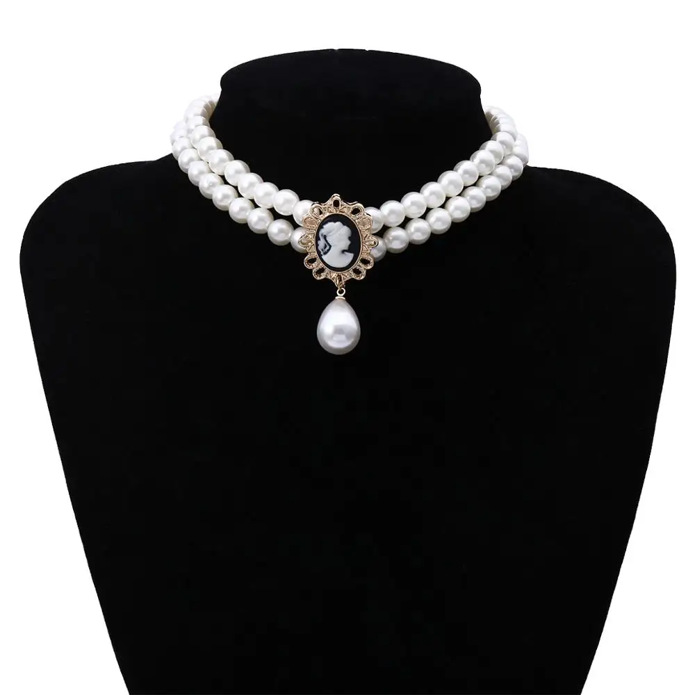 SHIXIN Layered Short Pearl Choker Necklace for Women White Beads Necklace Wedding Jewelry on Neck Lady Pearl Choker Collar Gifts - Image 6